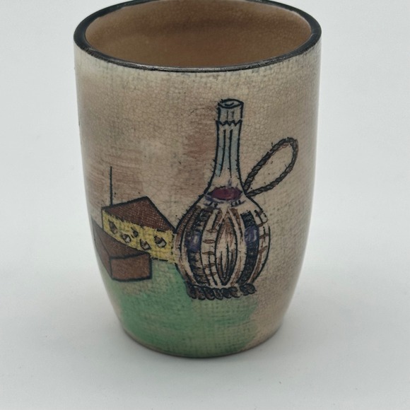 Vintage Capri Cup Wine Jug Japan Saki Cup Wine‎ Cheese Scene - Picture 6 of 6